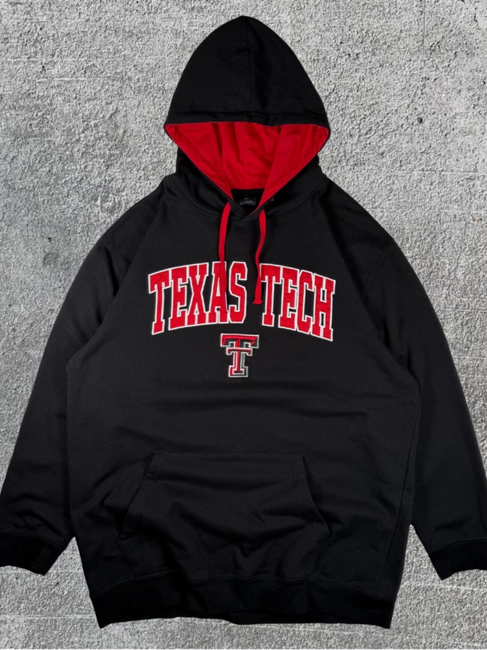 Men’s Colosseum Texas Tech Embroidered Black Red Hoodie Size 2XL